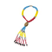 Mkia Bead Tassel Necklace - Light Brown