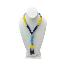 Multi Color Braided Maasai Bead Tassel Necklace