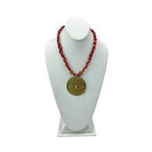 Multi Color Braided Maasai Brass Pendant Necklace