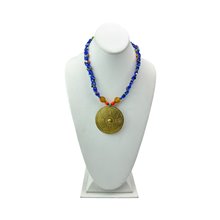 Multi Color Braided Maasai Brass Pendant Necklace