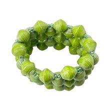 Recycled Green Paper Bead Elastic Bracelet