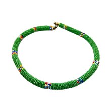 Maasai Light Green with Multi Color Bead Necklace