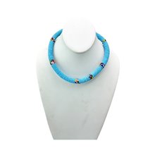 Maasai Dark Blue with Multi Color Bead Necklace