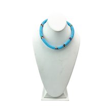 Maasai Dark Blue with Multi Color Bead Necklace