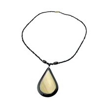 Cow Horn Tear Drop Pendant Necklace