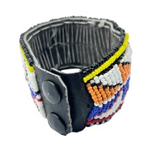 Maasai Bead Leather Bracelet Cuff 412-40