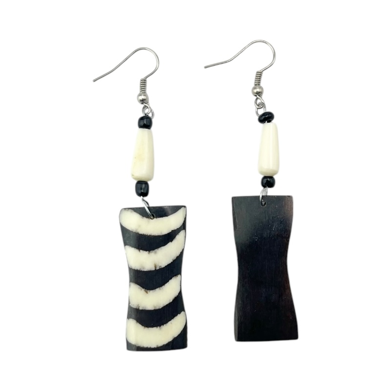 Mistari Batik Print Bone Earrings