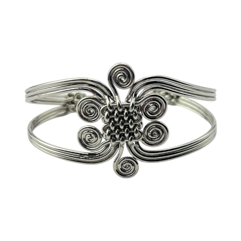 Silver Coil Weave Bracelet Bangle