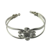 Silver Coil Weave Bracelet Bangle