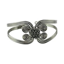 Silver Coil Weave Bracelet Bangle Closed