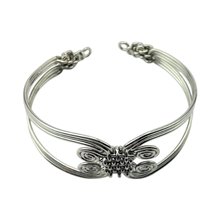 Silver Coil Weave Bracelet Bangle Closed