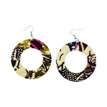 Kitabasamu Kitenge Earrings - Cream