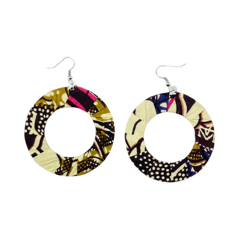 Kitabasamu Kitenge Earrings - Cream