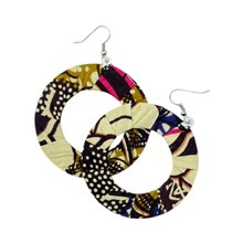 Kitabasamu Kitenge Earrings - Cream