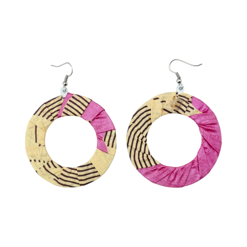 Kutabasamu Kitenge Earrings - Pinks