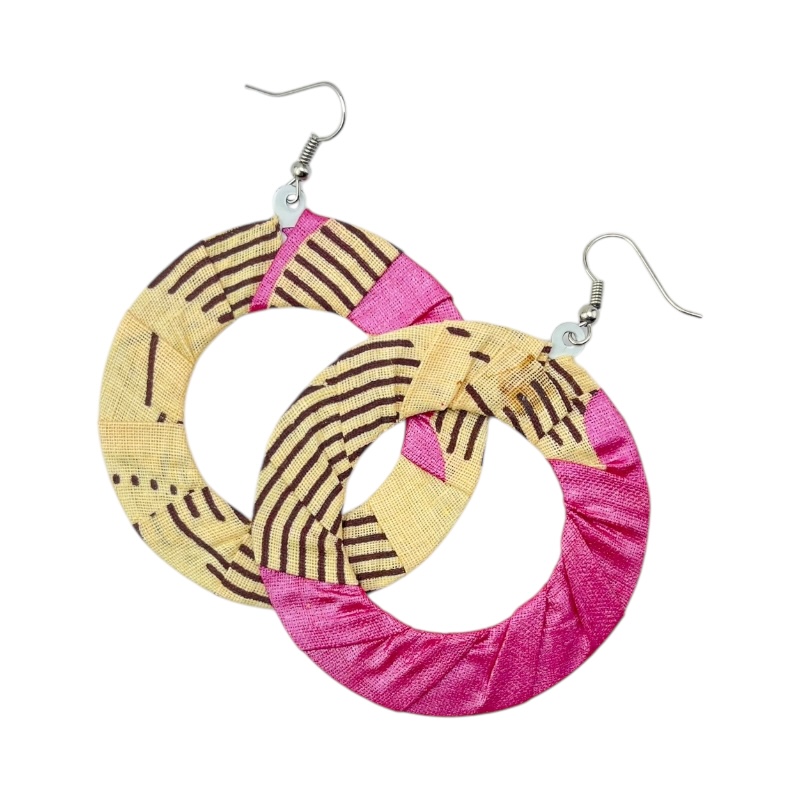 Kutabasamu Kitenge Earrings - Pinks