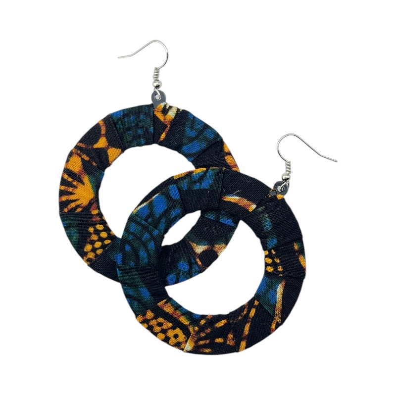 Kutabasamu Kitenge Earrings - Blues