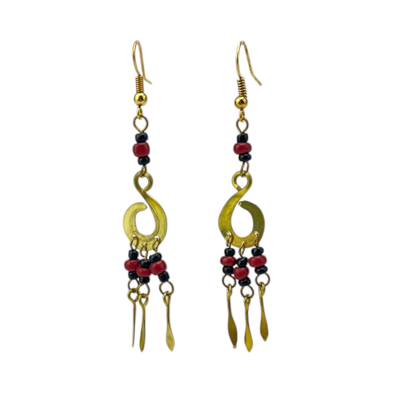 Rasta Tassle Brass Earrings