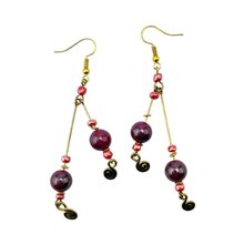 Maasai Multi-Colored Bead Stacked Dangle Earrings 700-7-15