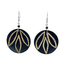 Mud Cloth Print Bone Earrings 681-24