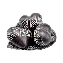 Kisii Soapstone Heart Set – Stripe