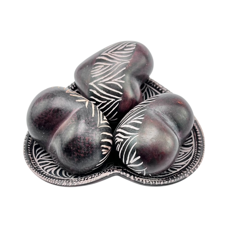 Kisii Soapstone Heart Set – Stripe