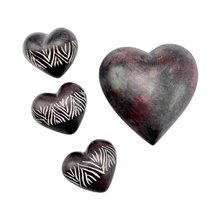 Kisii Soapstone Heart Set – Stripe