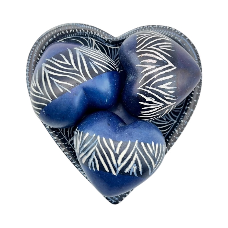 Kisii Soapstone Heart Set – Stripe