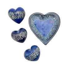 Kisii Soapstone Heart Set – Stripe