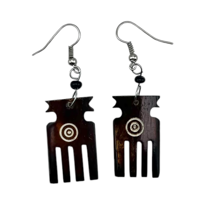 Afro Comb Bone Earrings