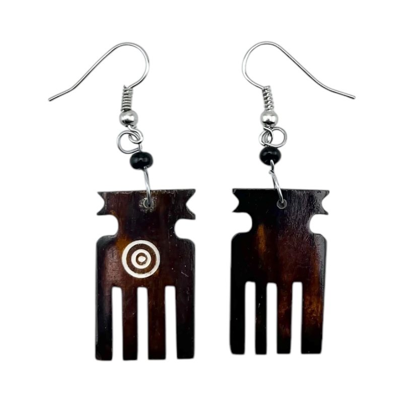 Afro Comb Bone Earrings