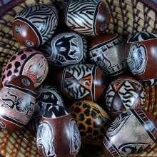 Zebra Kisii Soapstone Easter Eggs