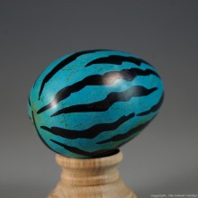 Blue Tiger Print Kisii Soapstone Easter Eggs